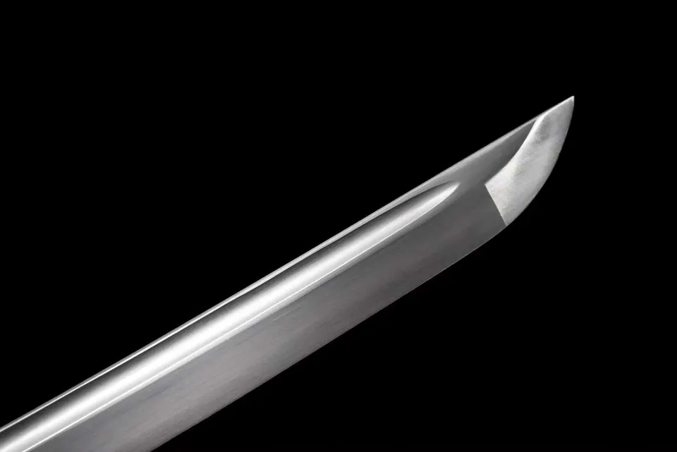 Katana Saru en acier à ressort avec bo-hi, saya noir, vue 4