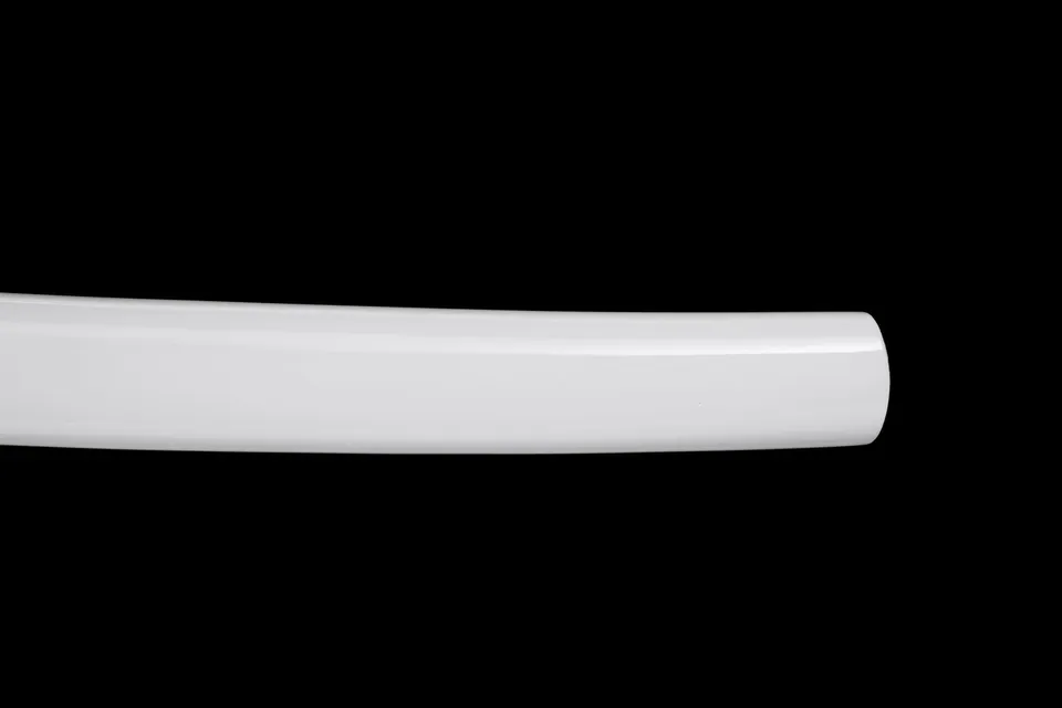 Katana Tensa Zangetsu blanc, inspiré de Bleach, acier 1060 à hamon, vue 3