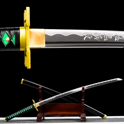Katana Tokito Muichiro Demon Slayer en acier 1060, tsuba fer