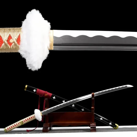 Katana Trafalgar Law One Piece en acier 1060, tsuba en fer