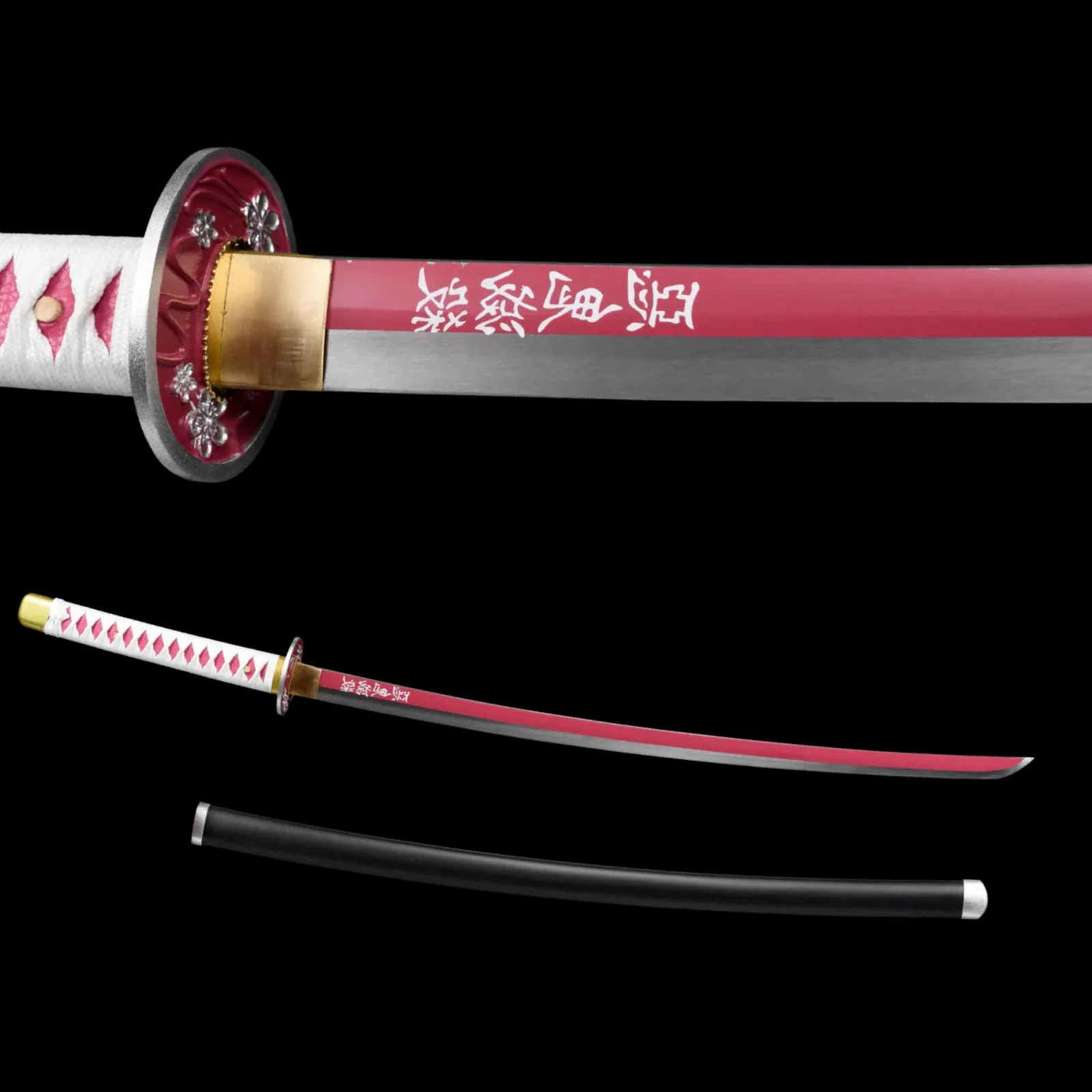 Katana Tsuyuri Kanao inspiré de Demon Slayer, acier carbone 1060, photo de couverture du guide « Katana décoratif : comment le choisir et l'exposer chez soi »
