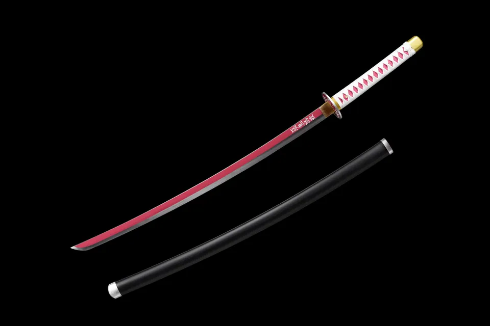 Katana Tsuyuri Kanao inspiré de Demon Slayer, acier carbone 1060, vue 2