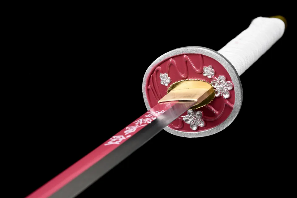 Katana Tsuyuri Kanao inspiré de Demon Slayer, acier carbone 1060, vue 6