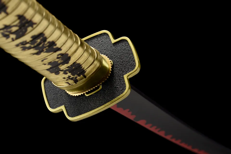 Katana Yoriichi Tsugikuni inspiré de Demon Slayer, acier carbone 1060, vue 7