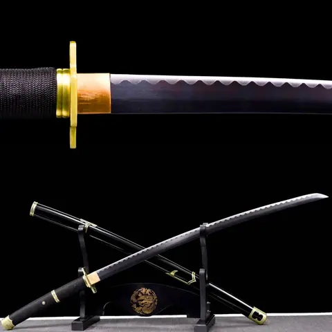 Katana Yubashiri Zoro One Piece en acier 1060, tsuba en fer
