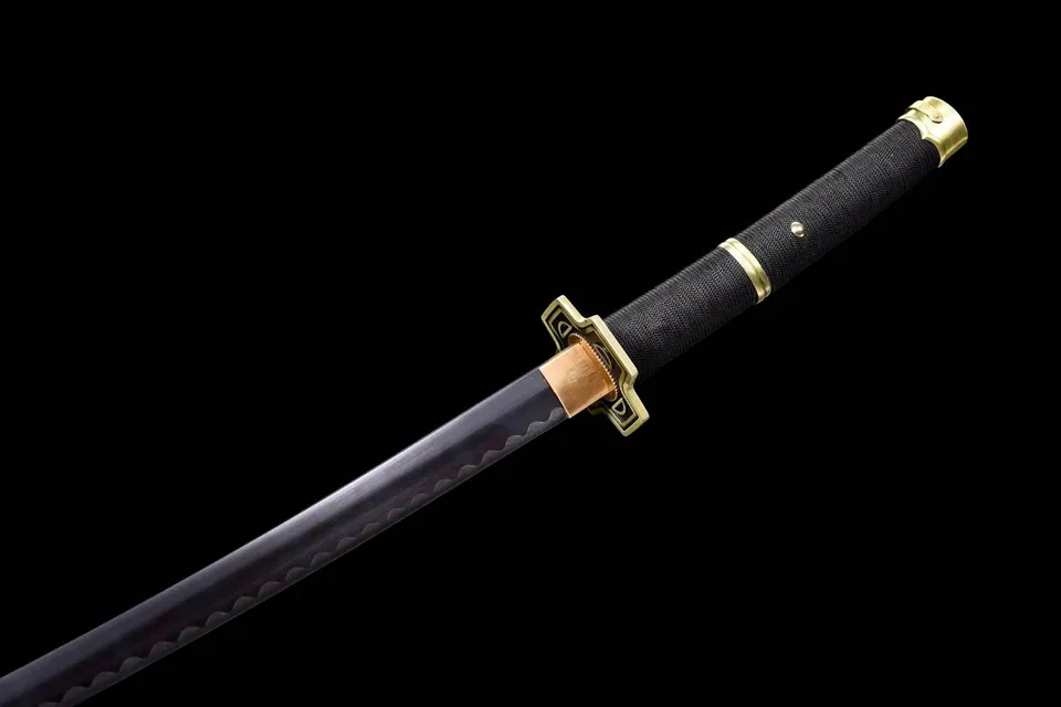 Katana Yubashiri Zoro One Piece en acier 1060, tsuba en fer, vue 7