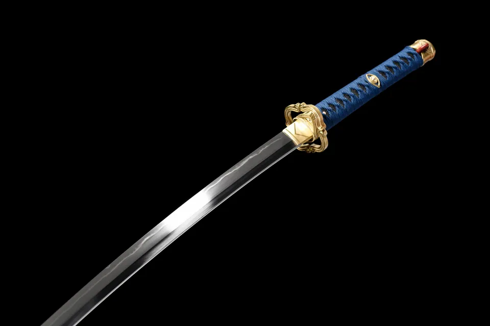 Katana Sabre de la défiance inspiré de Zelda, acier T10 à hamon, vue 3