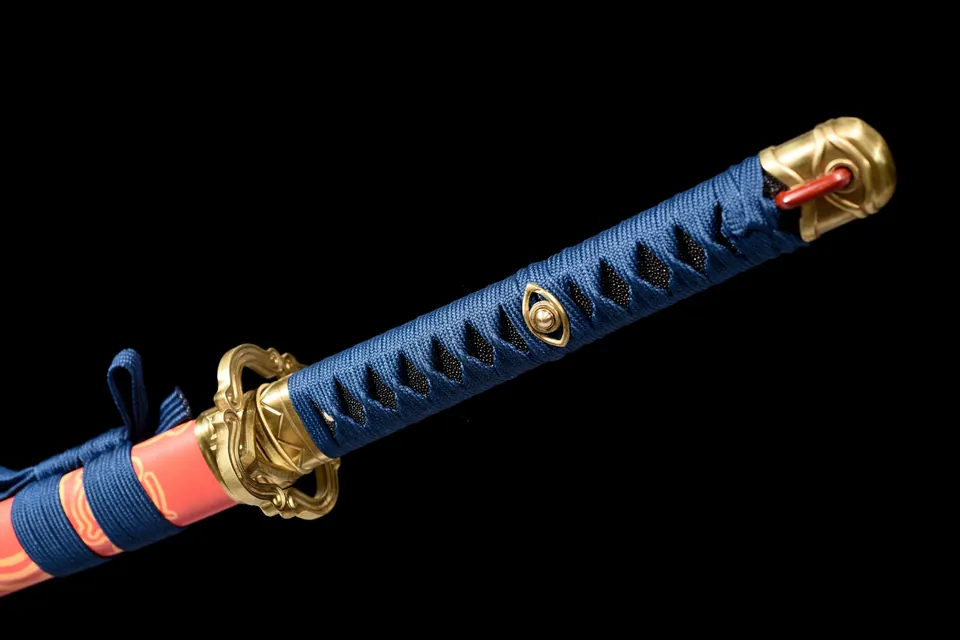 Katana Sabre de la défiance inspiré de Zelda, acier T10 à hamon, vue 5