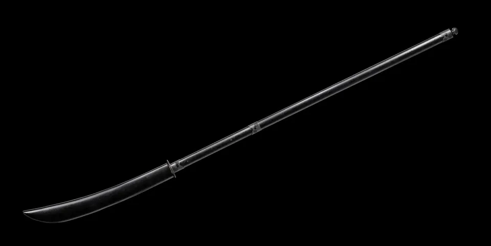 Naginata Kurohana en acier au manganèse, hampe noire de 182 cm, vue 7