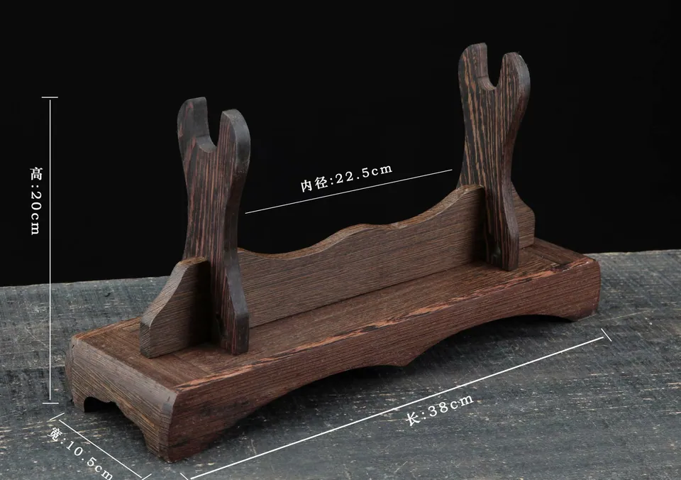 Support Mokuzai en bois sculpté pour katana, 40 cm de long, vue 3