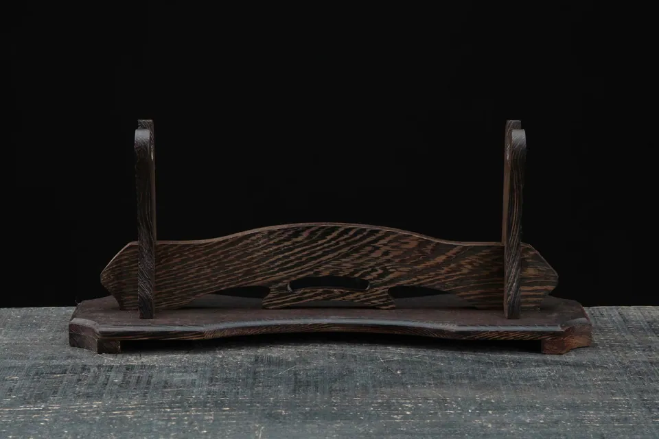 Support Otera en bois de rosewood sculpté, 40 cm de long, support de sabre