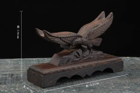Support Washi en bois de rosewood sculpté, format 22 cm
