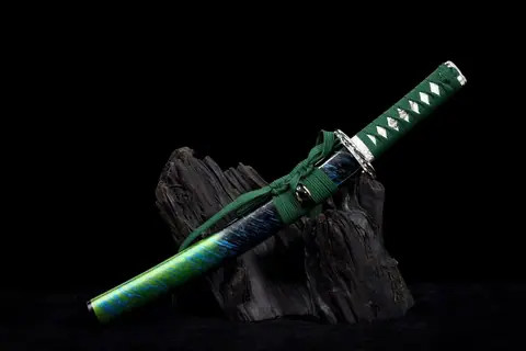 Tantō Yoake en acier T10 avec bo-hi, tsuba cuivre et laiton