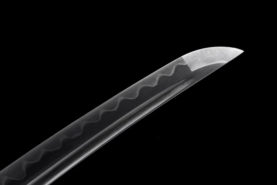 Wakizashi Kaiyō en acier T10 avec bo-hi, tsuba en zinc doré, vue 6